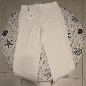 Zara metallic thread textured pants